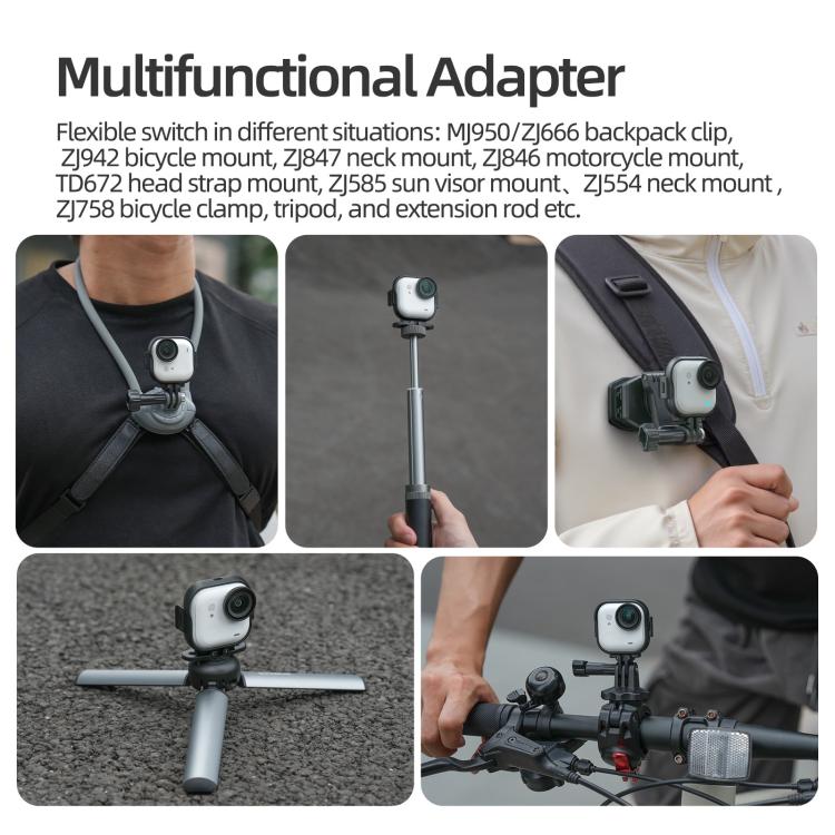 For Insta360 GO Ultra Sunnylife Foldable Vertical-Horizontal Adapter Mount Protective Frame Mounting Brackets Housing Cover, For Insta360 GO Ultra