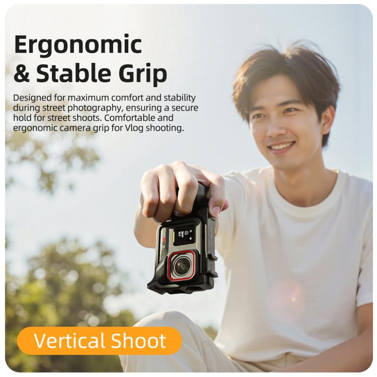 Sunnylife Street Photography Handle Ergonomic Hand Grip Quick Release Shutter Handle for Insta360 Ace Pro 2 / 1, EP2-BK037 For Insta360 Ace Pro 2 / 1