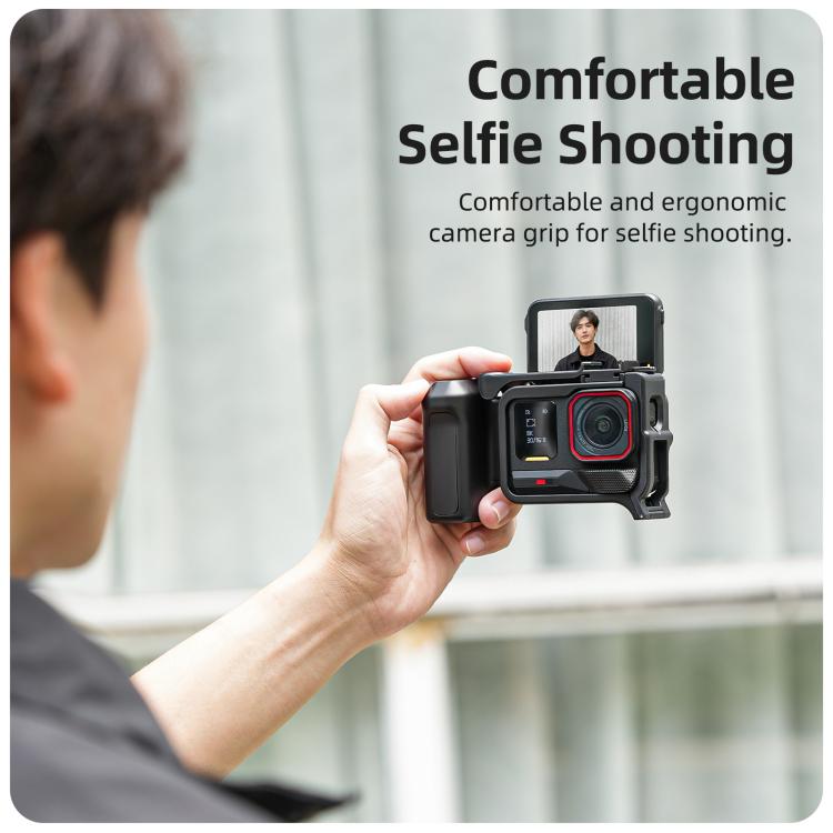 Sunnylife Street Photography Handle Ergonomic Hand Grip Quick Release Shutter Handle for Insta360 Ace Pro 2 / 1, EP2-BK037 For Insta360 Ace Pro 2 / 1