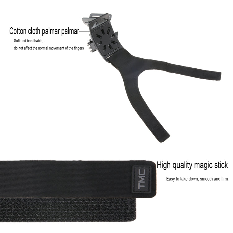 GP278 3-in-1 Hand/Wrist/Leg Straps with 360° Mount for GoPro, Insta360, DJI & Action Cameras (Black)