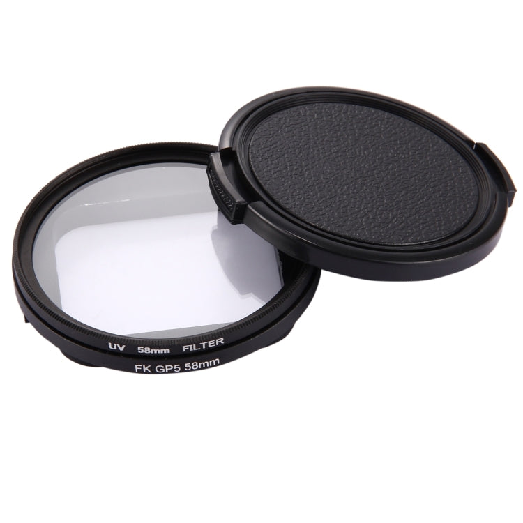 58mm 3 in 1 Round Circle UV Lens Filter with Cap for GoPro HERO7 Black/6 /5