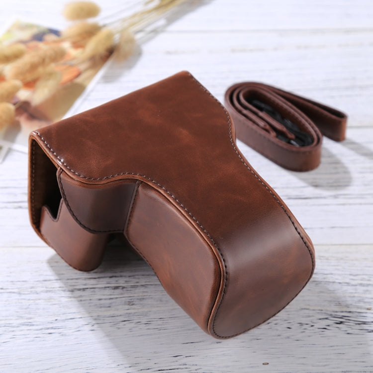 Full Body Camera PU Leather Case Bag with Strap for Canon EOS M6 (18-150mm Lens), For EOS M6 (18-150mm), For M6(18-150mm), For EOS M6(18-150mm)