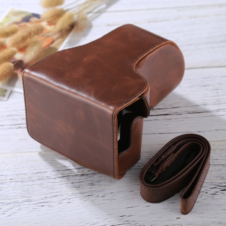 Full Body Camera PU Leather Case Bag with Strap for Canon EOS M6 (18-150mm Lens), For EOS M6 (18-150mm), For M6(18-150mm), For EOS M6(18-150mm)