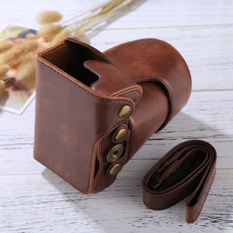 Full Body Camera PU Leather Case Bag with Strap for Canon EOS M6 (18-150mm Lens), For EOS M6 (18-150mm), For M6(18-150mm), For EOS M6(18-150mm)