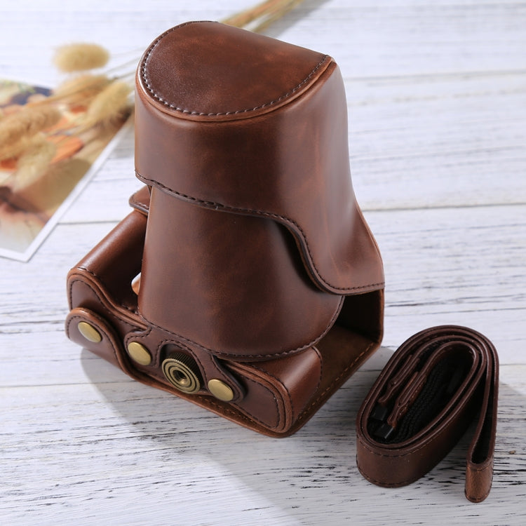 Full Body Camera PU Leather Case Bag with Strap for Canon EOS M6 (18-150mm Lens), For EOS M6 (18-150mm), For M6(18-150mm), For EOS M6(18-150mm)