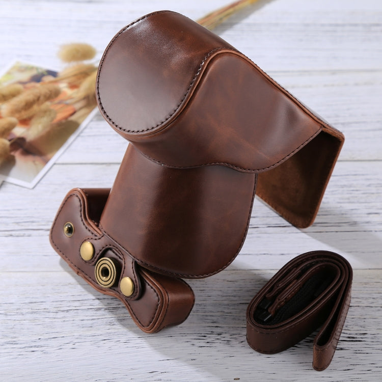 Full Body Camera PU Leather Case Bag with Strap for Canon EOS M6 (18-150mm Lens), For EOS M6 (18-150mm), For M6(18-150mm), For EOS M6(18-150mm)