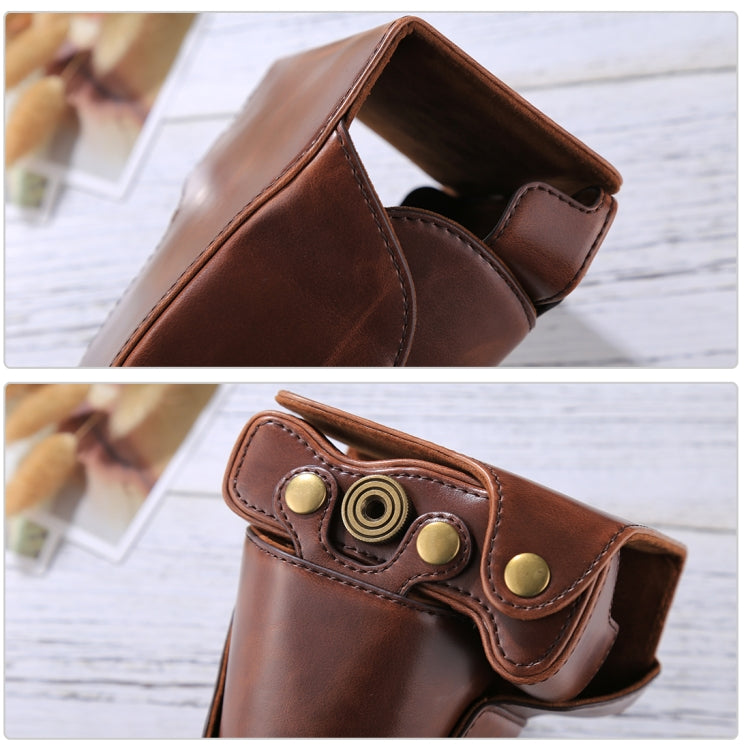 Full Body Camera PU Leather Case Bag with Strap for Canon EOS M6 (18-150mm Lens), For EOS M6 (18-150mm), For M6(18-150mm), For EOS M6(18-150mm)