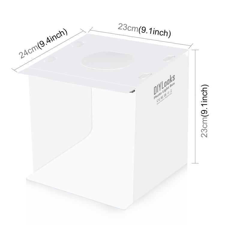 PULUZ 20cm Folding Portable 550LM Light Photo Lighting Studio Shooting Tent Box Kit with 2 Colors Backdrops (Black, White), Unfold Size: 24cm x 23cm x 23cm