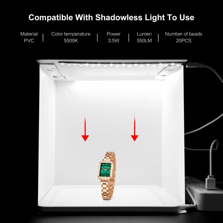 PULUZ 20cm Folding Portable 550LM Light Photo Lighting Studio Shooting Tent Box Kit with 2 Colors Backdrops (Black, White), Unfold Size: 24cm x 23cm x 23cm