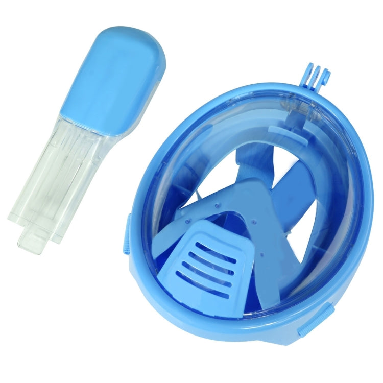Kids Full Face Snorkel Mask for GoPro, Insta360, DJI & Action Cameras (Blue)