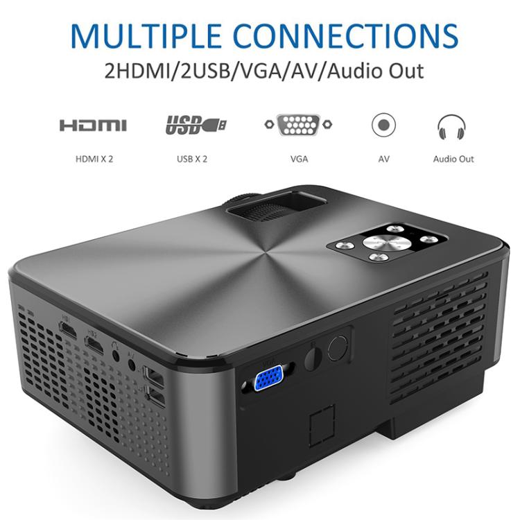 Cheerlux C9 1280x720 720P HD Smart Projector, Support HDMI x 2 / USB x 2 / VGA / AV, C9 (Black Grey), C9 (Black)