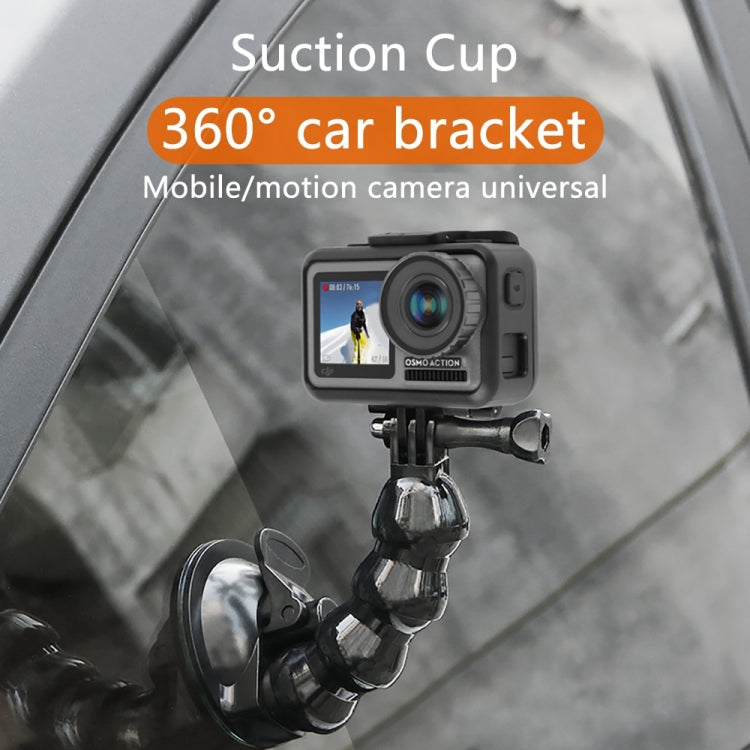 Suction Cup Jaws Flex Clamp Mount for GoPro Hero11/10/9/8/7/6/5/4/3+, DJI Osmo Action, Xiaoyi (Black)