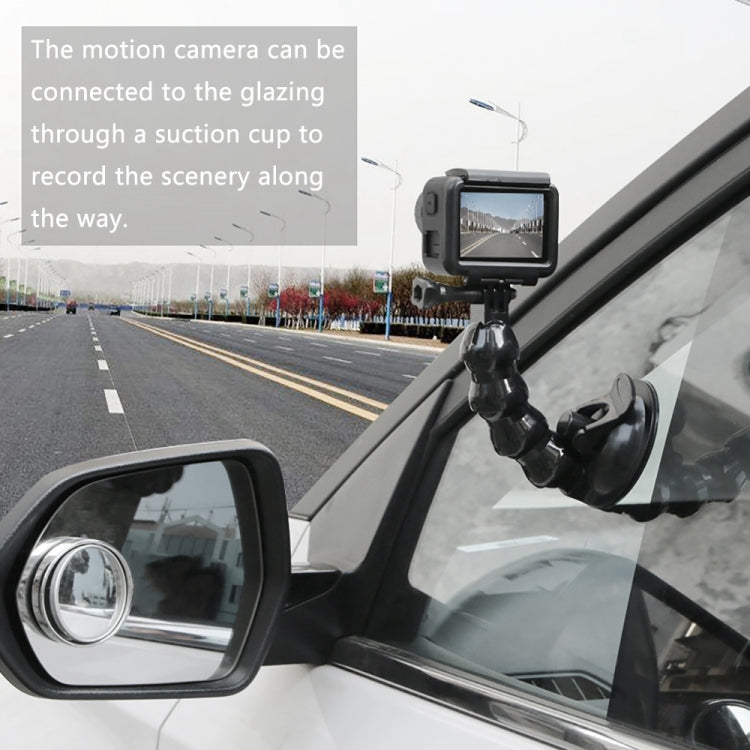 Suction Cup Jaws Flex Clamp Mount for GoPro Hero11/10/9/8/7/6/5/4/3+, DJI Osmo Action, Xiaoyi (Black)