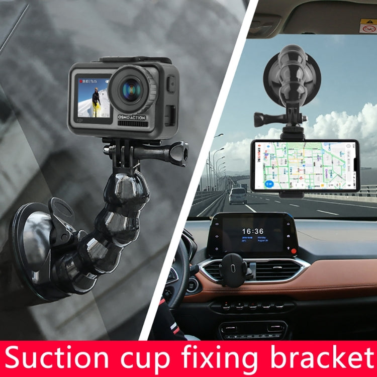 Suction Cup Jaws Flex Clamp Mount for GoPro Hero11/10/9/8/7/6/5/4/3+, DJI Osmo Action, Xiaoyi (Black)