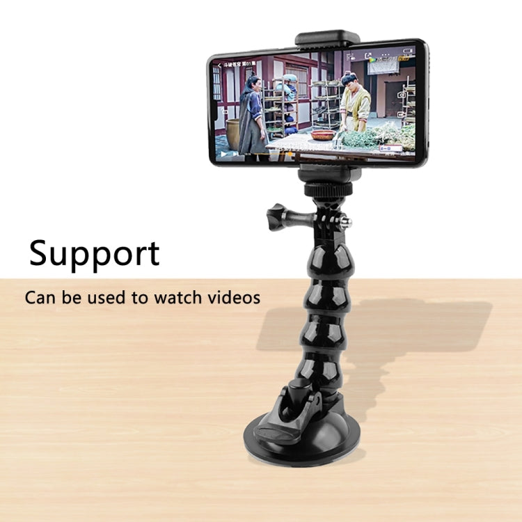 Suction Cup Jaws Flex Clamp Mount for GoPro Hero11/10/9/8/7/6/5/4/3+, DJI Osmo Action, Xiaoyi (Black)
