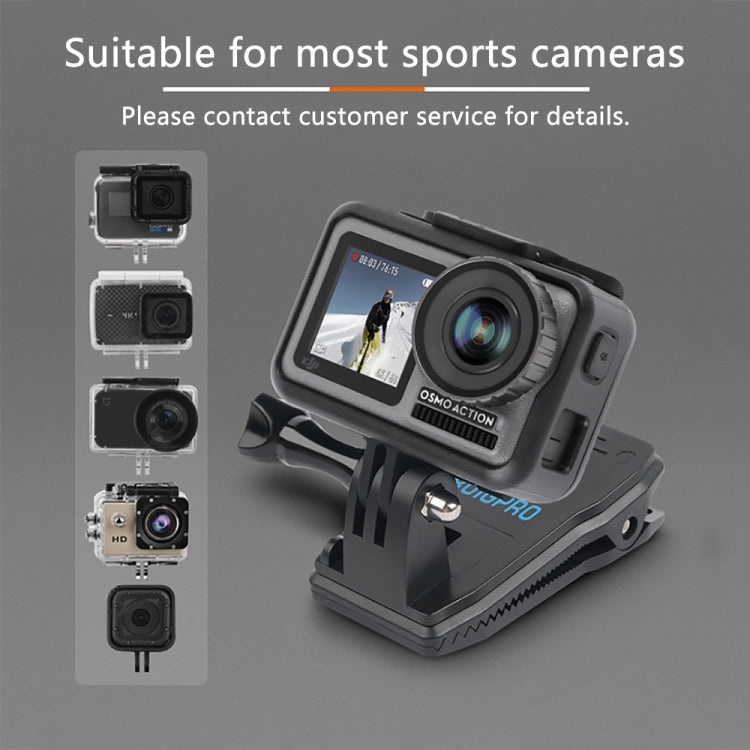 RUIGPRO 360° Rotation Backpack Mount + Phone Clamp for GoPro, DJI Osmo, Xiaoyi Cameras (Black)