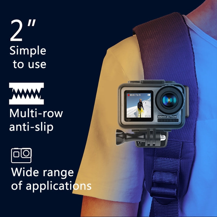 RUIGPRO 360° Rotation Backpack Mount + Phone Clamp for GoPro, DJI Osmo, Xiaoyi Cameras (Black)