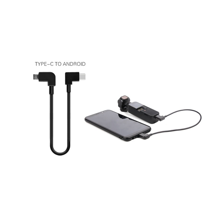 Sunnylife 30cm USB-C / Type-C to Micro USB Converting Connector Data Cable for  DJI OSMO Pocket(Black)
