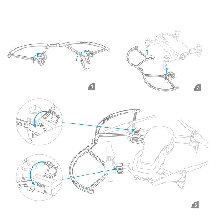 PGYTECH P-UN-034 light-painted LED Propeller Guard for DJ Mavic Air, For DJI Mavic Air