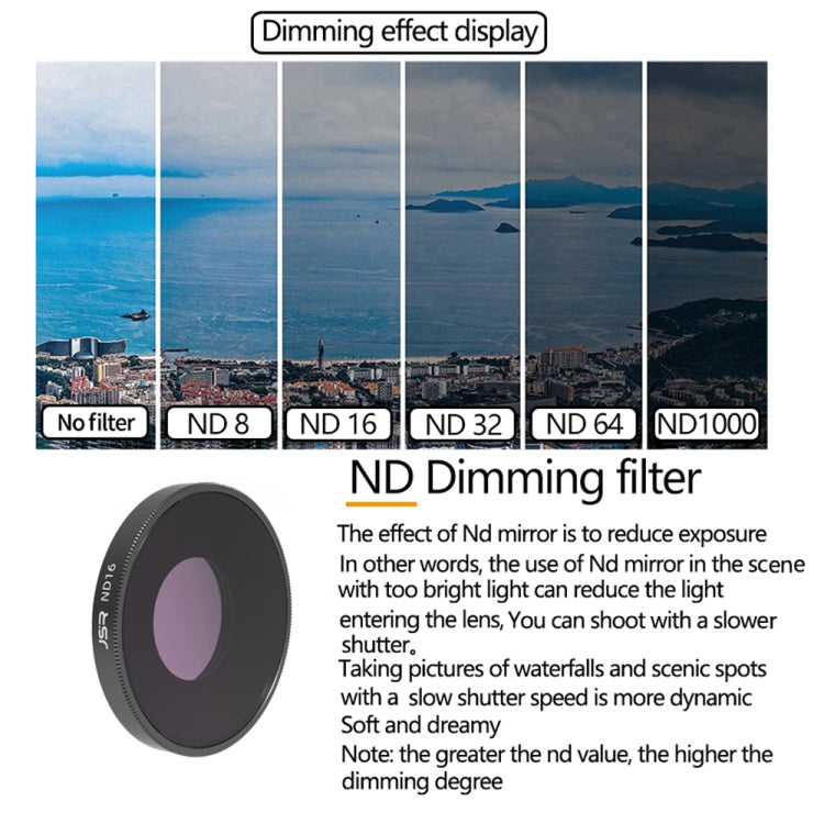 JSR 3 in 1 CPL ND8 ND16 Lens Filter For DJI Osmo Action 3, 3 in 1