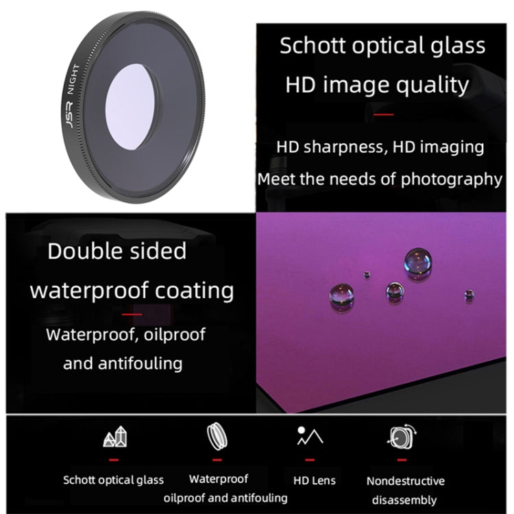 JSR 8 in 1 Streak Blue CPL ND8 ND16 ND32 ND64 STAR NIGHT Lens Filter For DJI Osmo Action 3, 8 in 1