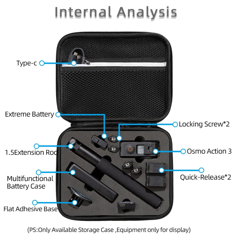 For DJI Osmo Action 3 Carrying Storage Case Bag,Size: 24 x 19 x 9cm