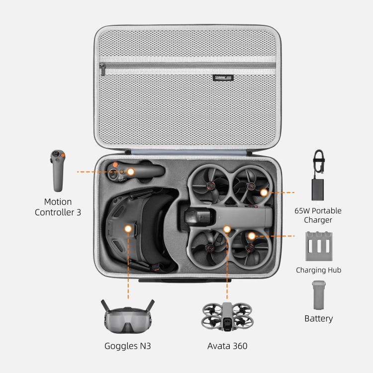 For DJI Avata 360 STARTRC Upgraded Shoulder PU Storage Bag Motion-Sensing Fly Kit Handbag, For DJI Avata 360