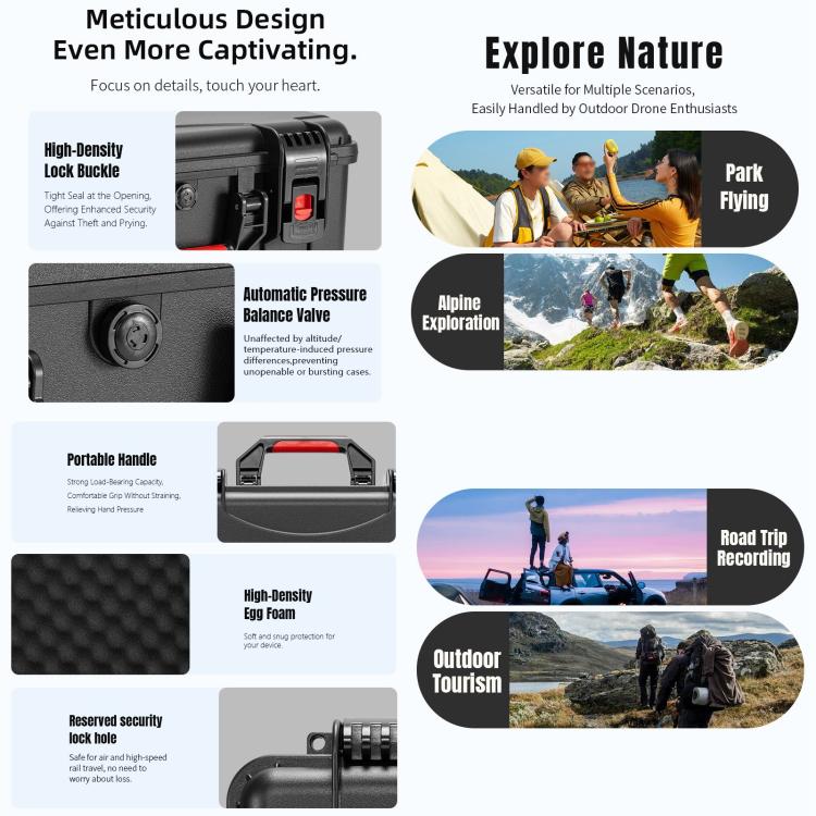 For DJI Avata 360 STARTRC Portable Waterproof Suitcase Motion-Sensing Fly Kit Storage Box, For DJI Avata 360