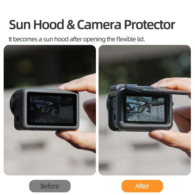For DJI Osmo Action 6 Sunnylife Protective Case Frame Mount AdapterHousing Case with Detachable Sun Hood, For DJI Osmo Action 6