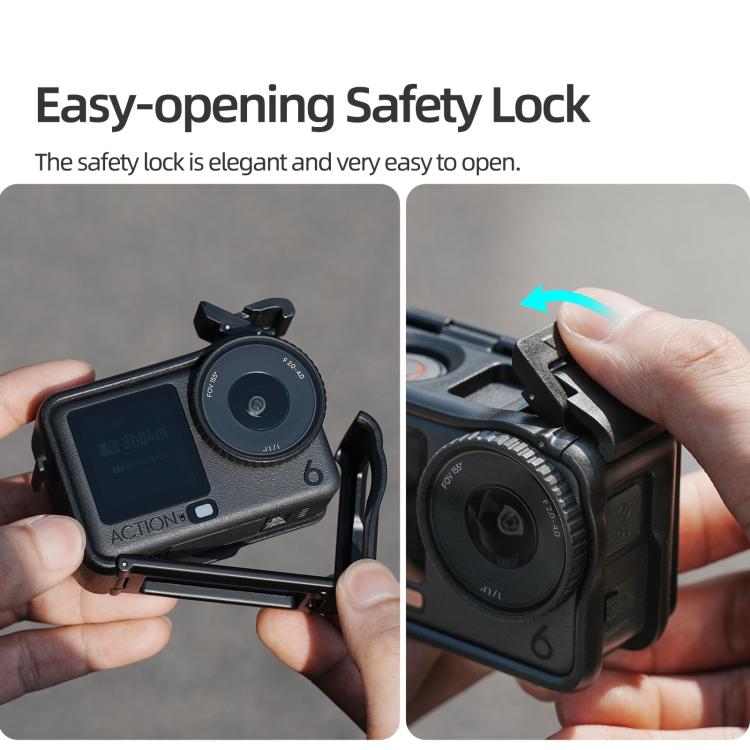 For DJI Osmo Action 6 Sunnylife Protective Case Frame Mount AdapterHousing Case with Detachable Sun Hood, For DJI Osmo Action 6