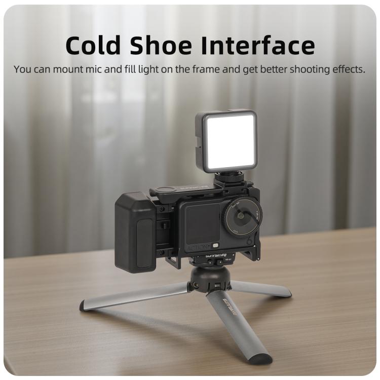 For DJI Action 6 Sunnylife 2-in-1 Detachable Protective Frame & Street Photography Handle Ergonomic Hand Grip Quick Release Shutter Handle, For DJI Action 6