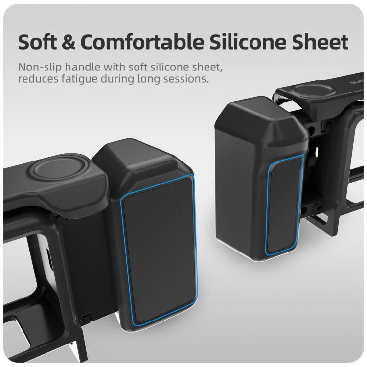 For DJI Action 6 Sunnylife 2-in-1 Detachable Protective Frame & Street Photography Handle Ergonomic Hand Grip Quick Release Shutter Handle, For DJI Action 6