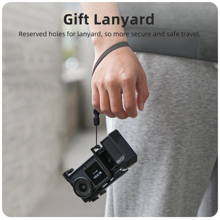 For DJI Action 6 Sunnylife 2-in-1 Detachable Protective Frame & Street Photography Handle Ergonomic Hand Grip Quick Release Shutter Handle, For DJI Action 6