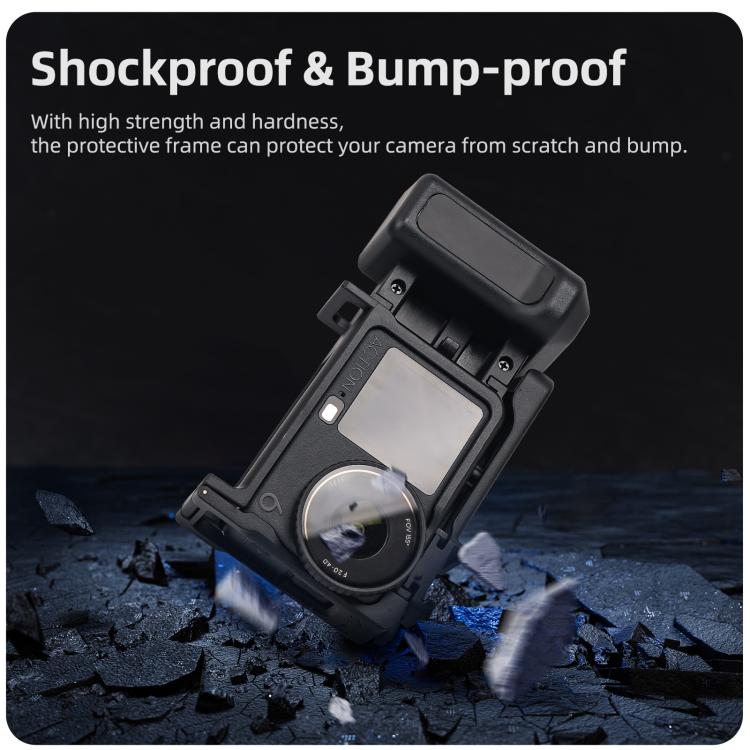 For DJI Action 6 Sunnylife 2-in-1 Detachable Protective Frame & Street Photography Handle Ergonomic Hand Grip Quick Release Shutter Handle, For DJI Action 6