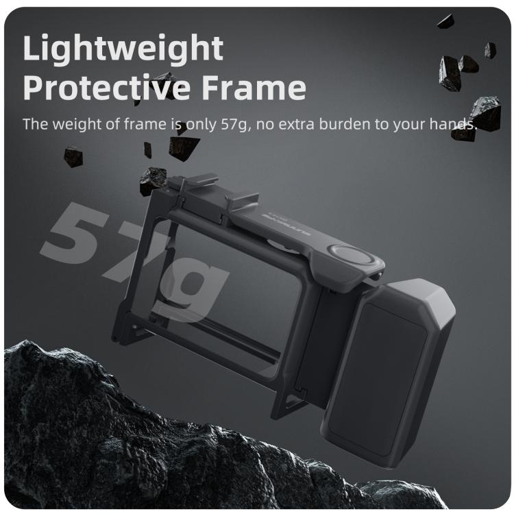 For DJI Action 6 Sunnylife 2-in-1 Detachable Protective Frame & Street Photography Handle Ergonomic Hand Grip Quick Release Shutter Handle, For DJI Action 6