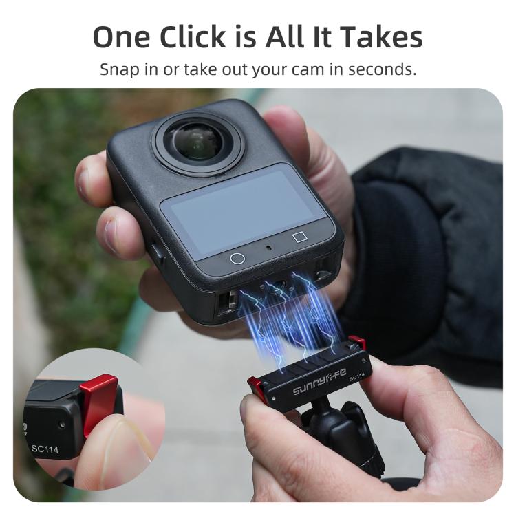 Sunnylife Magnetic Quick-Release Ball-Joint Adapter Mount 360 Rotatable Suction Cup Bracket For DJI Osmo 360 / Action 5 Pro / 4 / 3, For DJI Osmo 360 / Action 5 Pro / 4 / 3