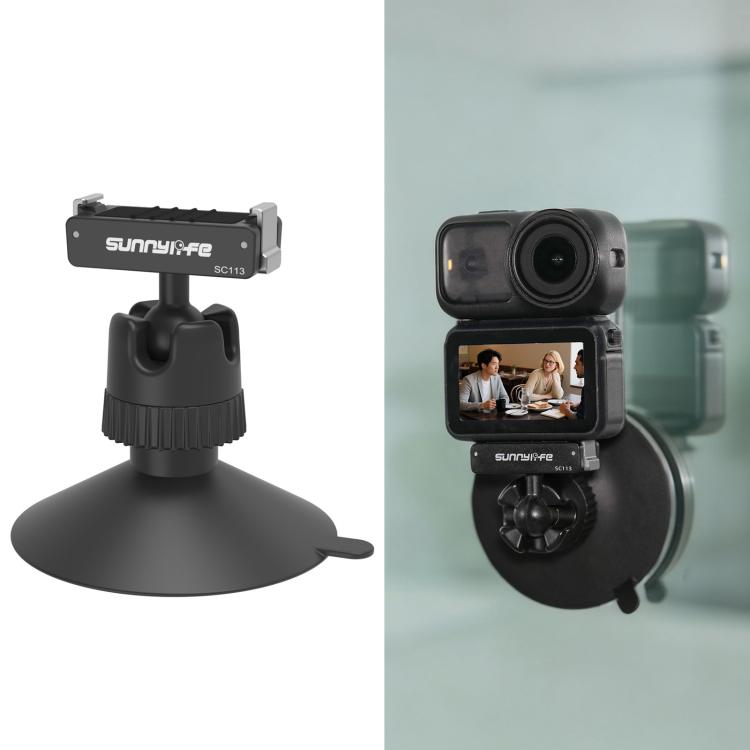 Sunnylife Dual-Direction Magnetic Quick-Release Ball-Joint Adapter Mount 360 Rotatable Suction Cup Bracket For DJI Osmo Nano / Action 6, For DJI Osmo Nano / Action 6