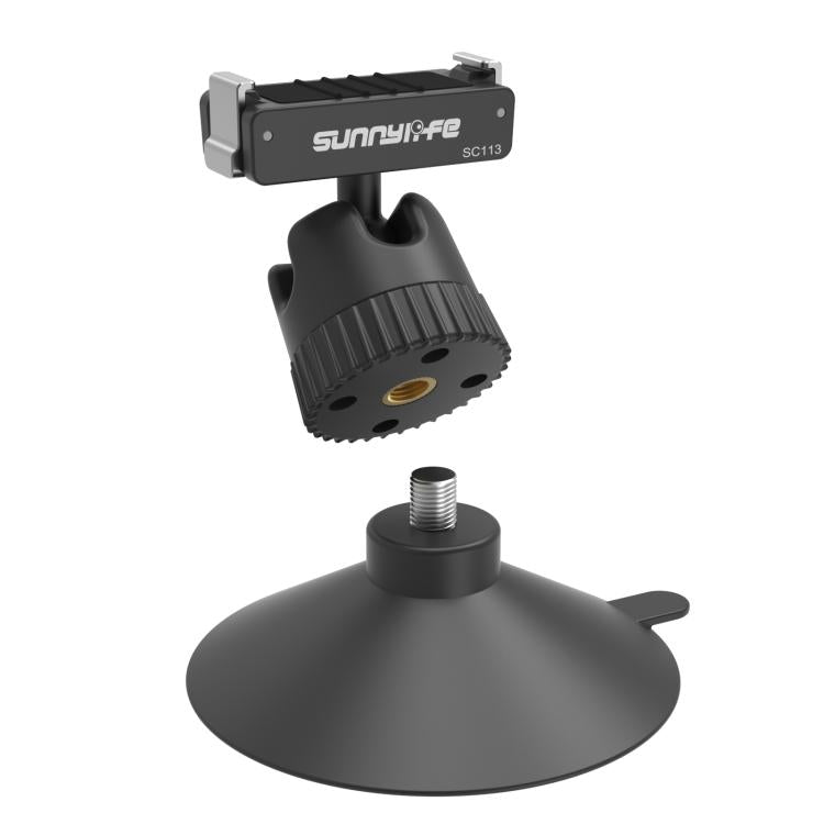 Sunnylife Dual-Direction Magnetic Quick-Release Ball-Joint Adapter Mount 360 Rotatable Suction Cup Bracket For DJI Osmo Nano / Action 6, For DJI Osmo Nano / Action 6
