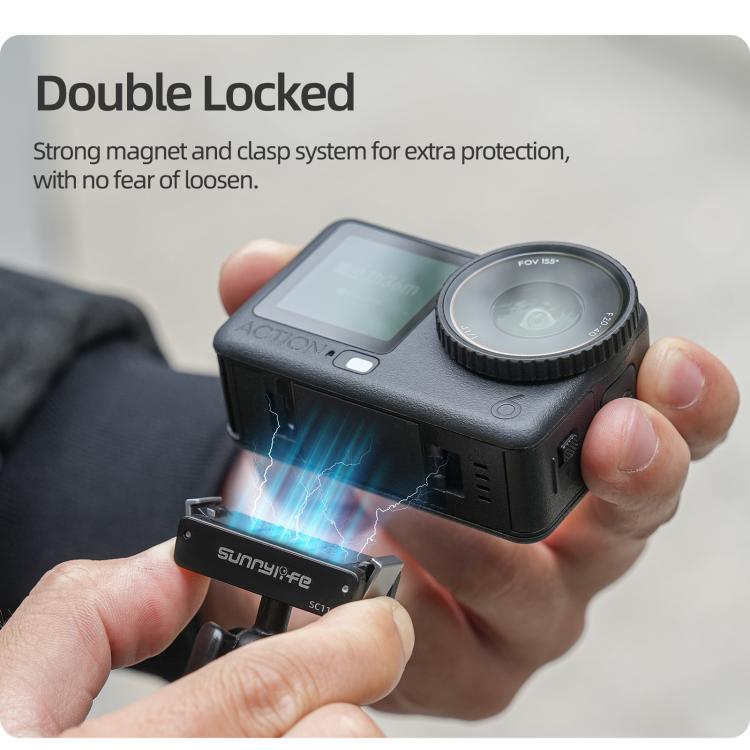 Sunnylife Dual-Direction Magnetic Quick-Release Ball-Joint Adapter Mount 360 Rotatable Suction Cup Bracket For DJI Osmo Nano / Action 6, For DJI Osmo Nano / Action 6