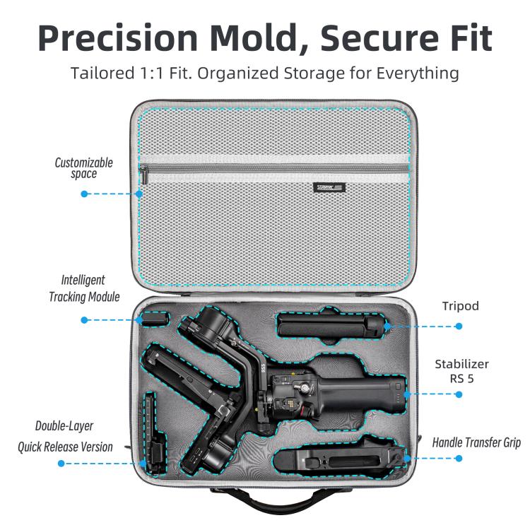 For DJI RS 5 STARTRC Portable PU Storage Bag Box Suitcase, For DJI RS 5
