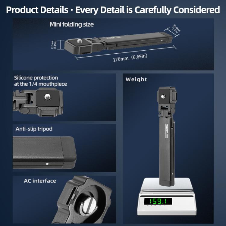 STARTRC Universal Pocket Magnetic Tripod for Cameras, STARTRC