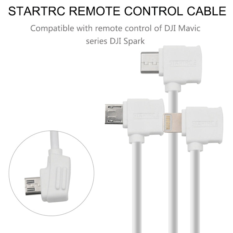 STARTRC 30cm Micro USB to Micro USB Converting Connector Data Cable for DJI Mavic Mini /  Air, Shark Remote Controller(White)