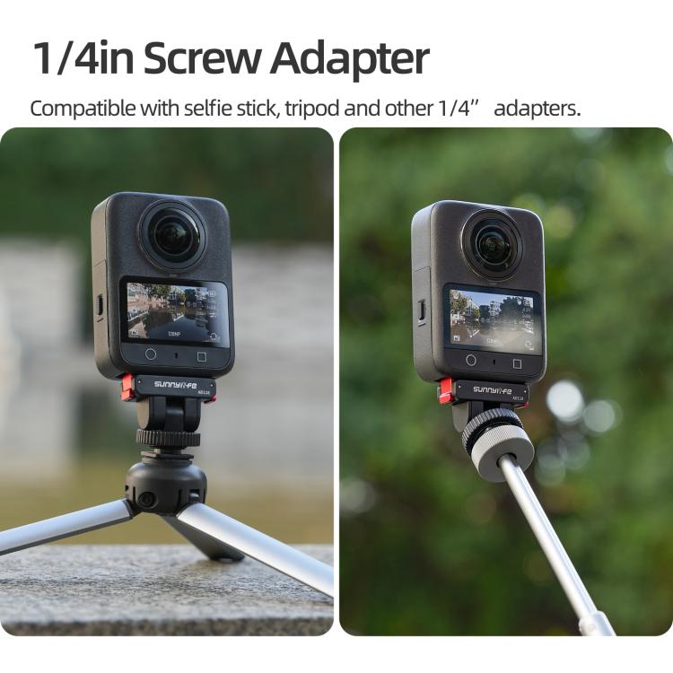 Sunnylife AD118 Sunnylife Cold Shoe Magnetic Quick Release Adapter Mount 1/4 180 Tilt Adjustable Selfie Stick Adapter Stand For DJI Osmo 360 / Action 5 Pro / 4 / 3, AD118 For DJI Osmo 360 / Action 5 Pro