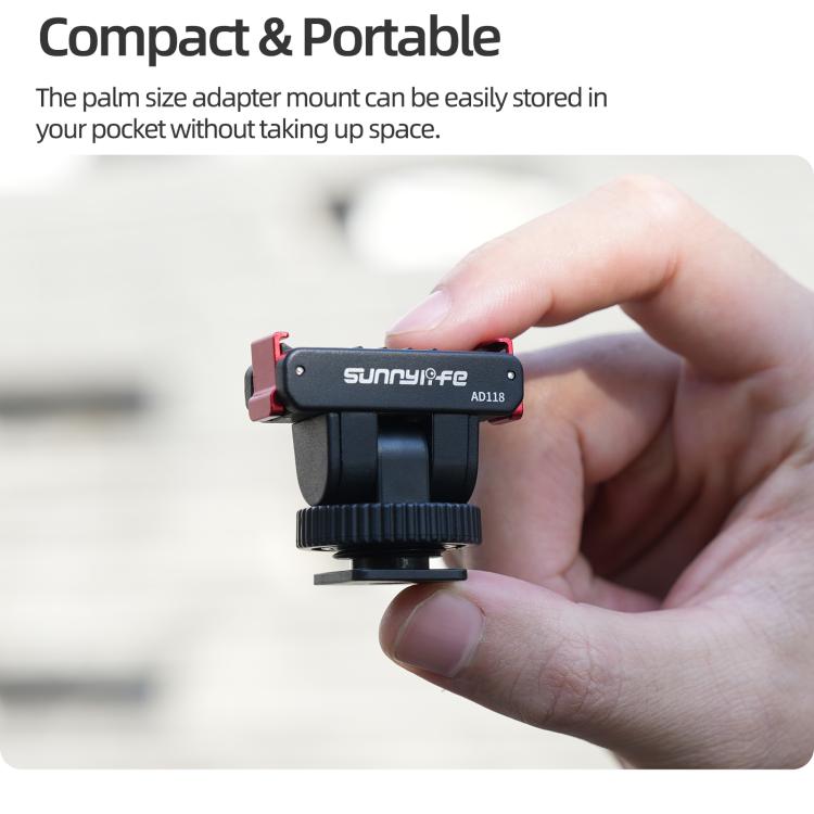 Sunnylife AD118 Sunnylife Cold Shoe Magnetic Quick Release Adapter Mount 1/4 180 Tilt Adjustable Selfie Stick Adapter Stand For DJI Osmo 360 / Action 5 Pro / 4 / 3, AD118 For DJI Osmo 360 / Action 5 Pro