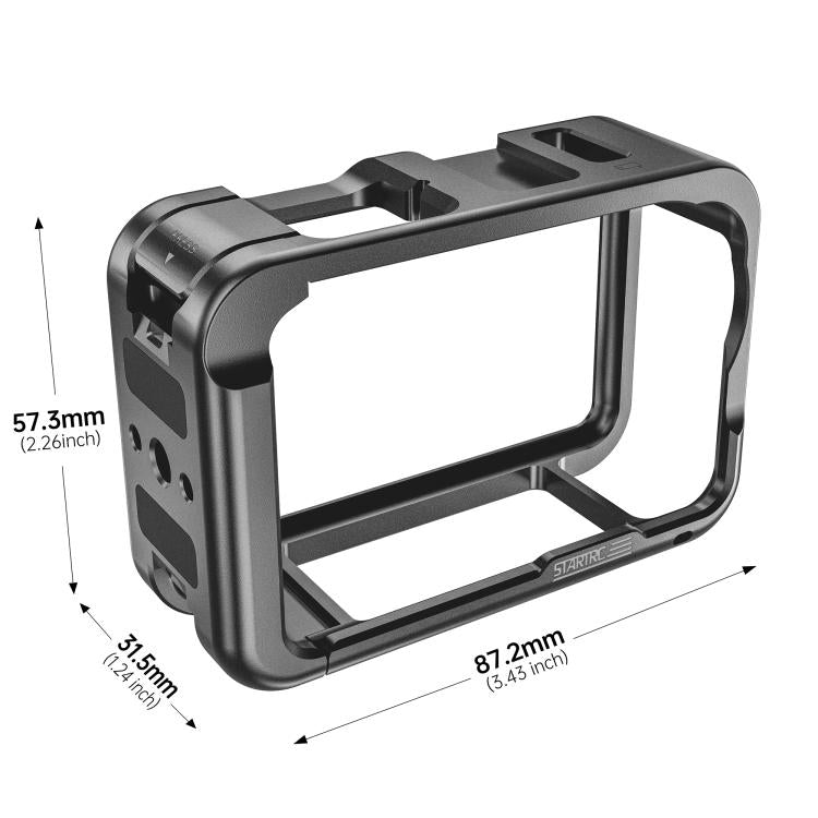 For DJI Osmo Action 6 STARTRC Metal Cage Frame with Cold Shoe, For DJI Osmo Action 6 Metal Cage