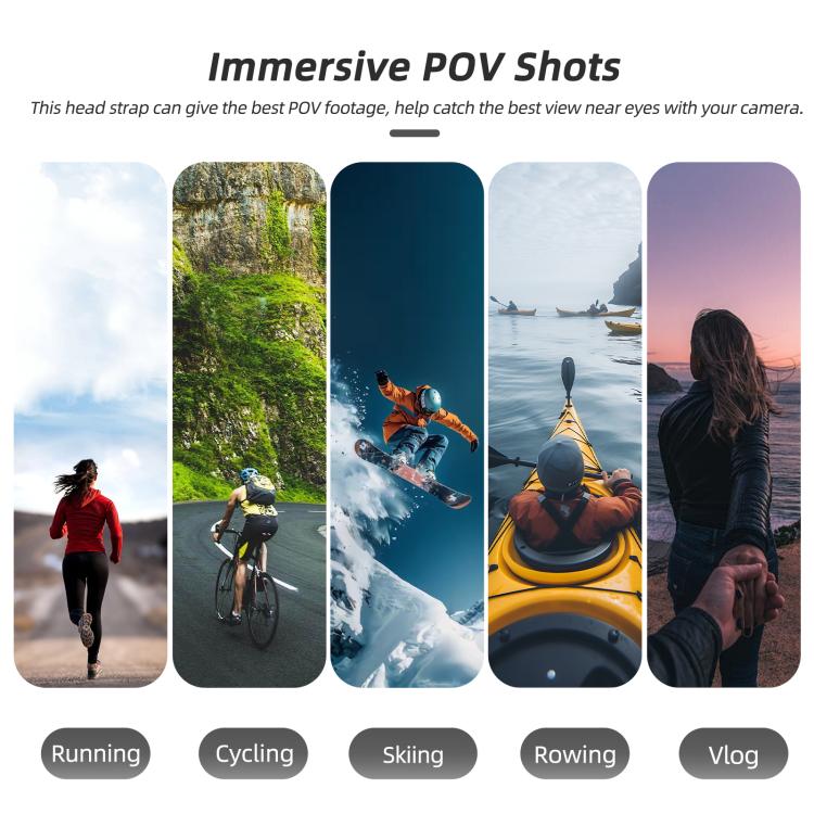 For DJI Osmo Nano Sunnylife 360 Rotation Vertical-Horizontal Head Strap with Adapter Adjustable Head Lanyard Braided Safe Rope