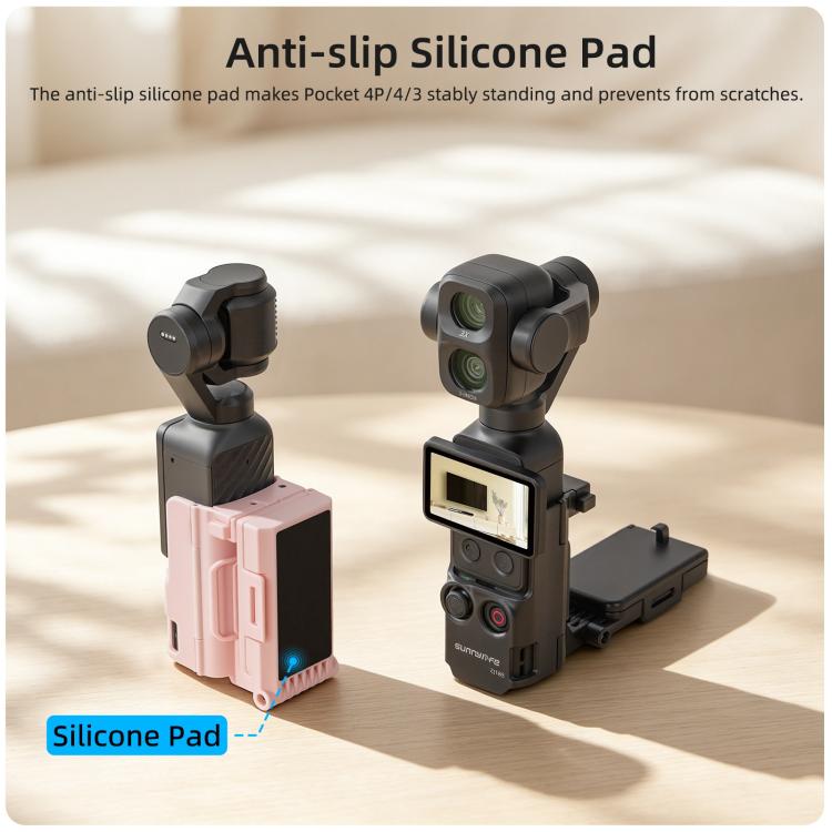 For DJI Osmo Pocket 4P / 4 Sunnylife Handheld Magnetic Mount with Filter Box Tabletop Base Bracket Angles Adjustable Holder, OP4-ZJ185