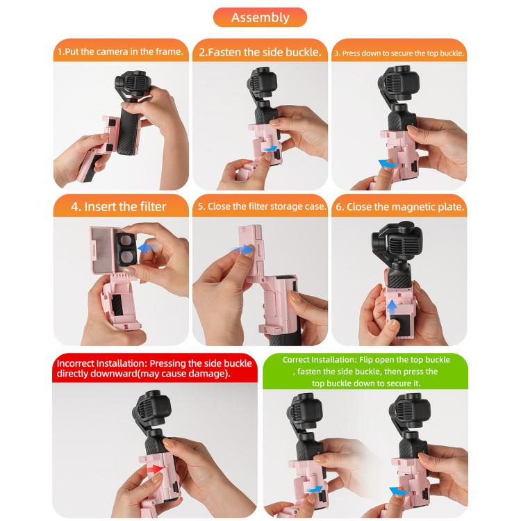 For DJI Osmo Pocket 4P / 4 Sunnylife Handheld Magnetic Mount with Filter Box Tabletop Base Bracket Angles Adjustable Holder, OP4-ZJ185