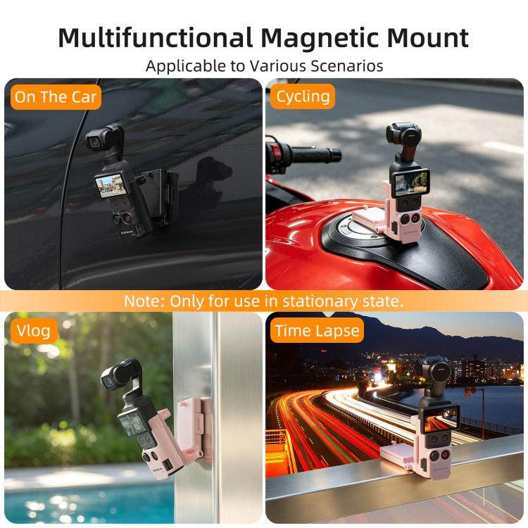 For DJI Osmo Pocket 4P / 4 Sunnylife Handheld Magnetic Mount with Filter Box Tabletop Base Bracket Angles Adjustable Holder, OP4-ZJ185
