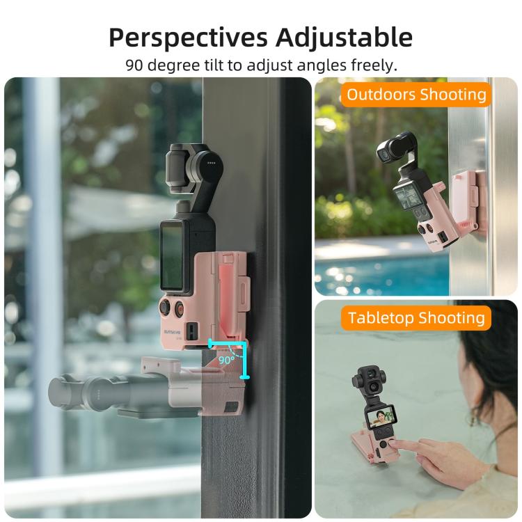 For DJI Osmo Pocket 4P / 4 Sunnylife Handheld Magnetic Mount with Filter Box Tabletop Base Bracket Angles Adjustable Holder, OP4-ZJ185